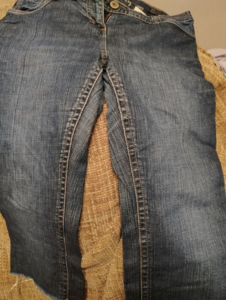 Next Blue Denim Jeans with fray bottom product image